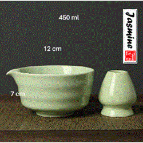 Matcha Bowl with whisk holder (Green)