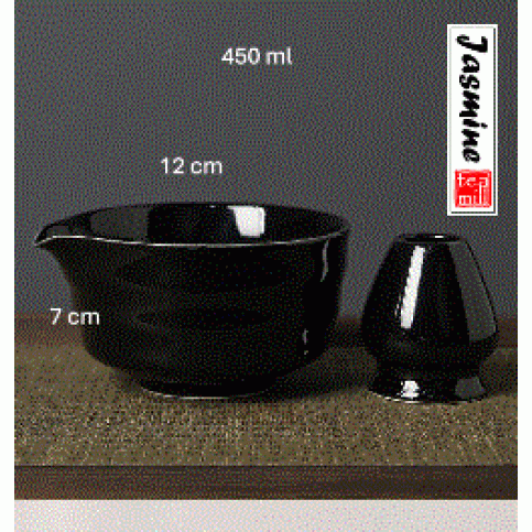 Matcha Bowl with whisk holder (Black)