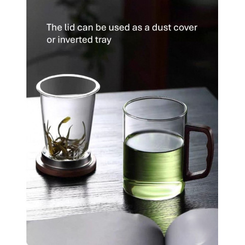 Glass Mug with wooden handle