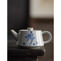 Porcelain teapot with lotus