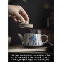 Porcelain teapot with lotus
