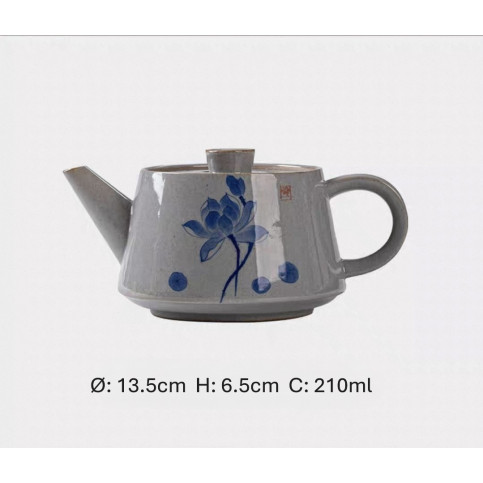 Porcelain teapot with lotus