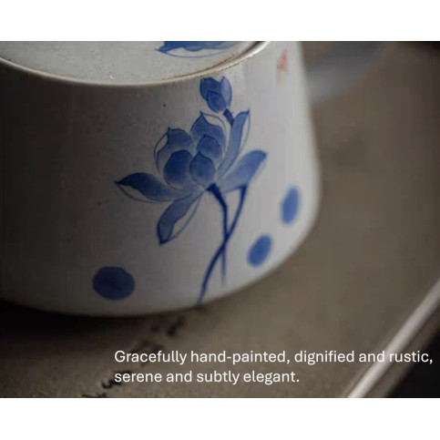 Porcelain teapot with lotus