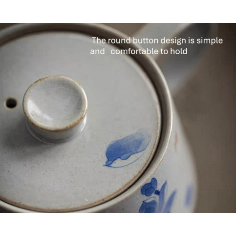 Porcelain teapot with lotus
