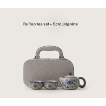 Ru Yao tea set - Scrolling vine