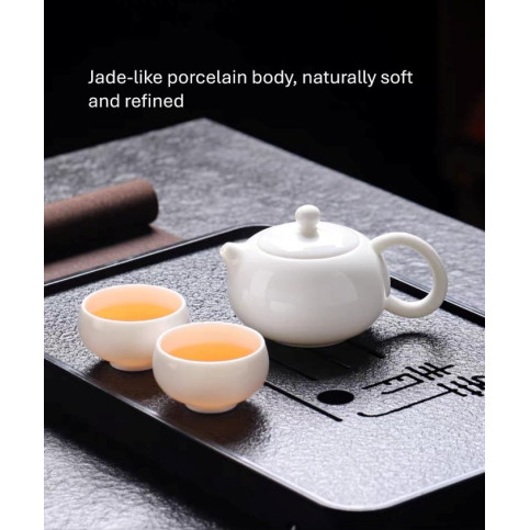 White jade tea set 